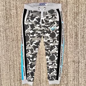 Superdry Gray and Blue Sweatpants Urban Camo Style